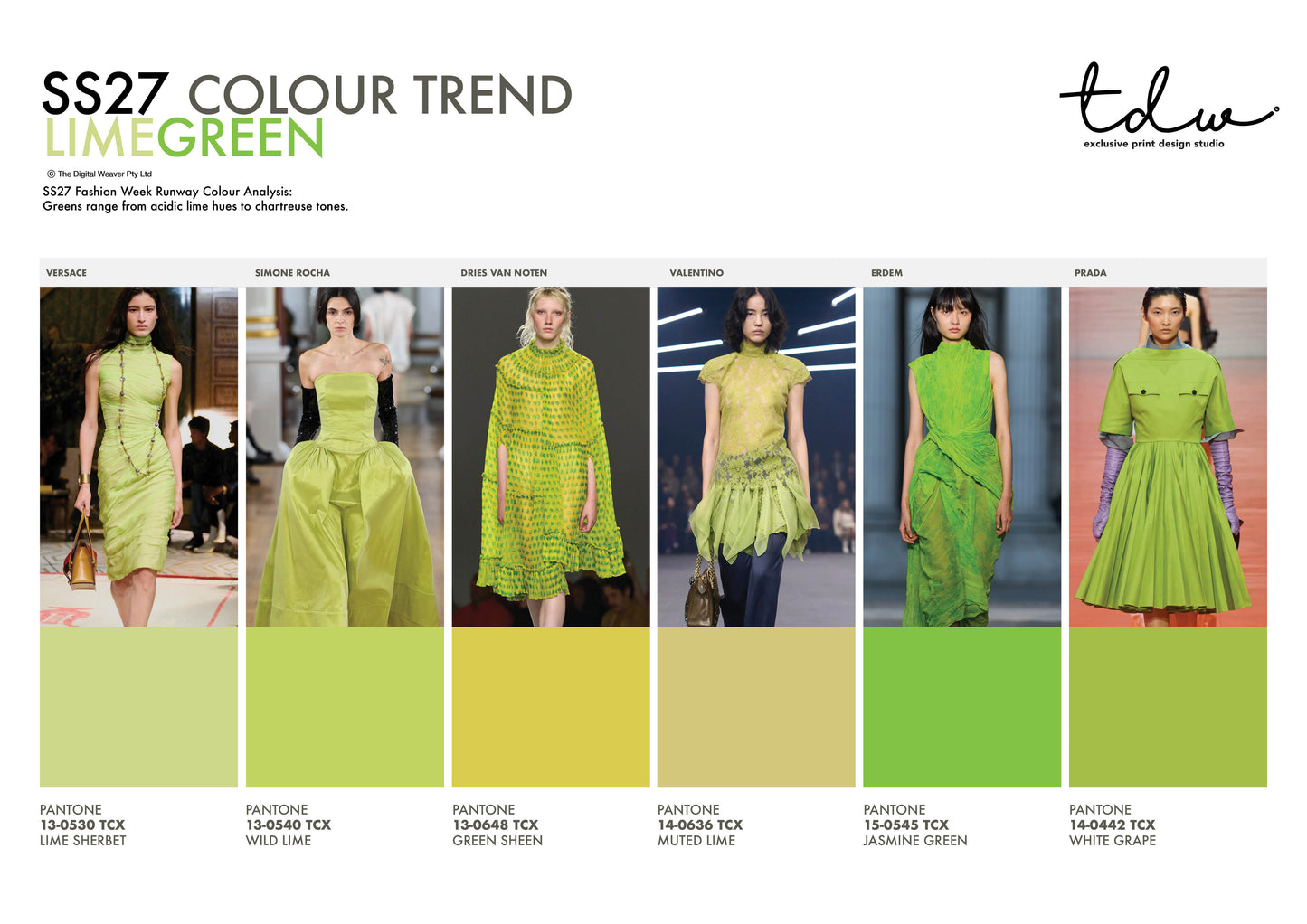 SS27 COLOUR TREND Lime Green A3 Trend Board Digital File