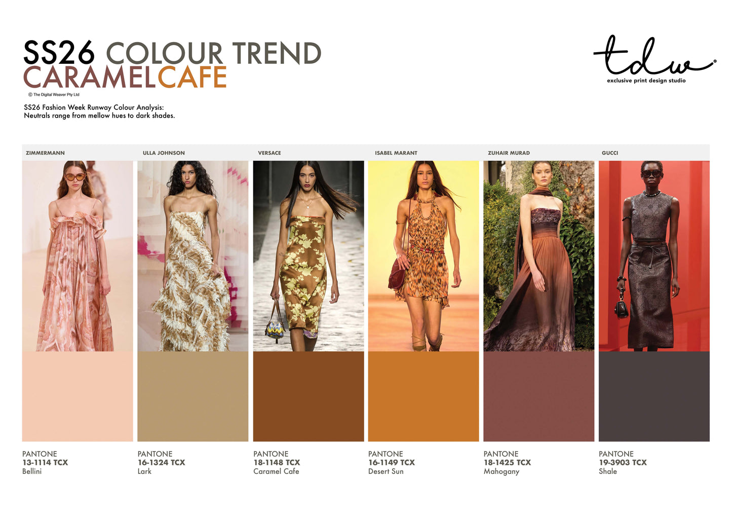 SS26 COLOUR TREND Caramel Cafe A3 Trend Board Digital File