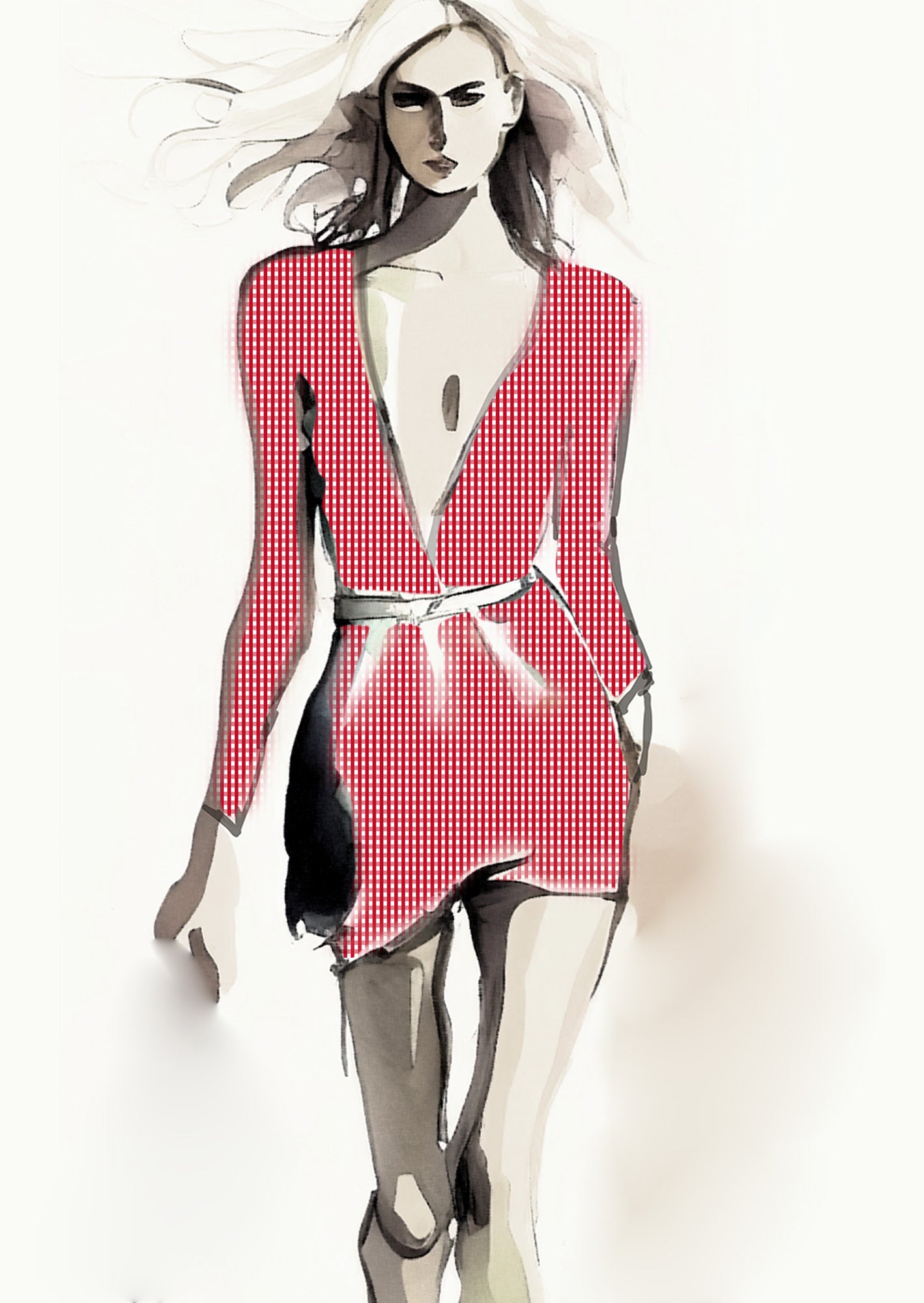 Gingham Check - 5mm - Ruby & White