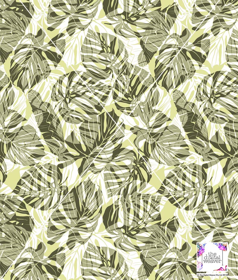 TDW3322_MA142 Cutout Jungle Leaf Print Exclusive Print Design The