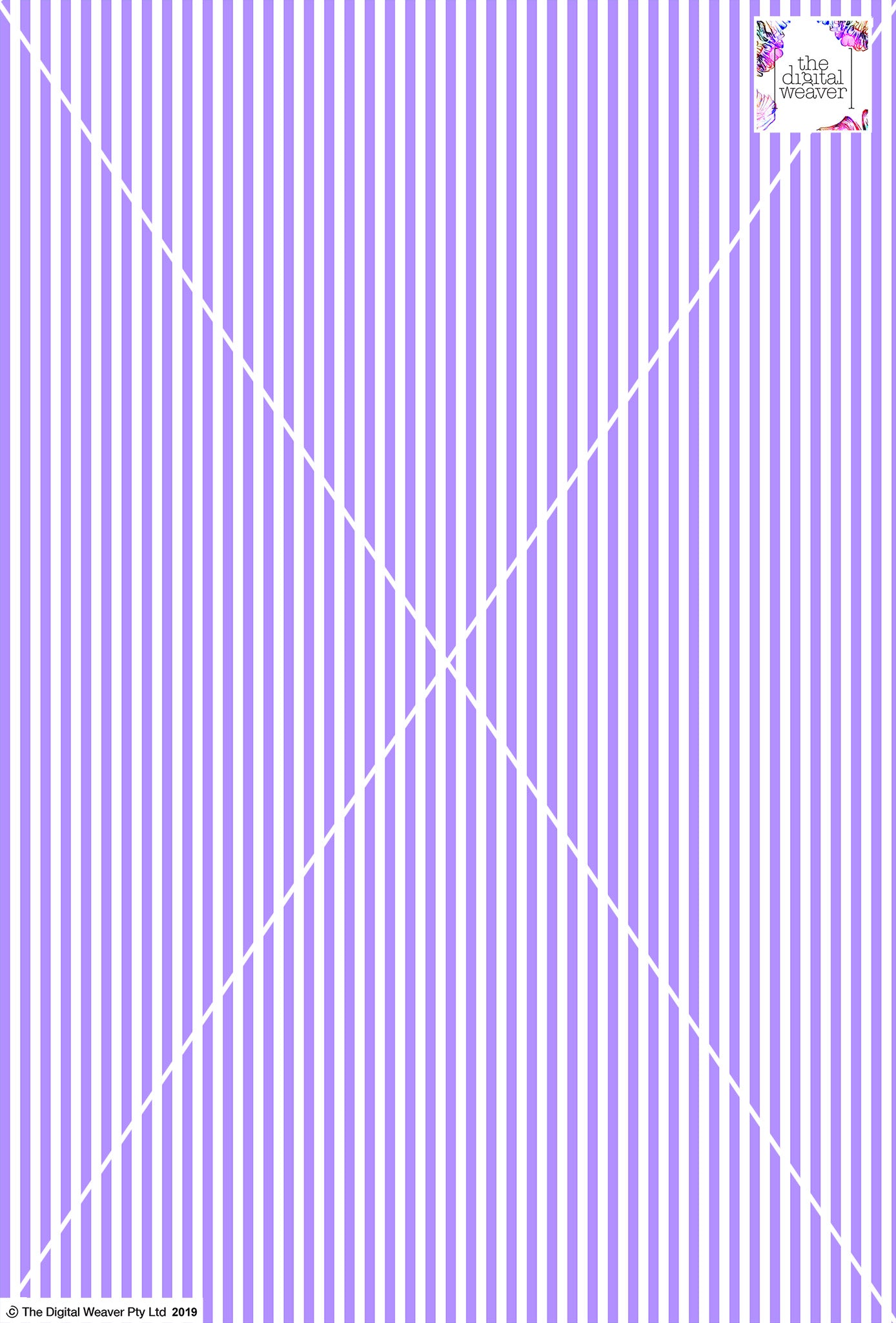 Stripe Vertical - 5mm - Lilac & White