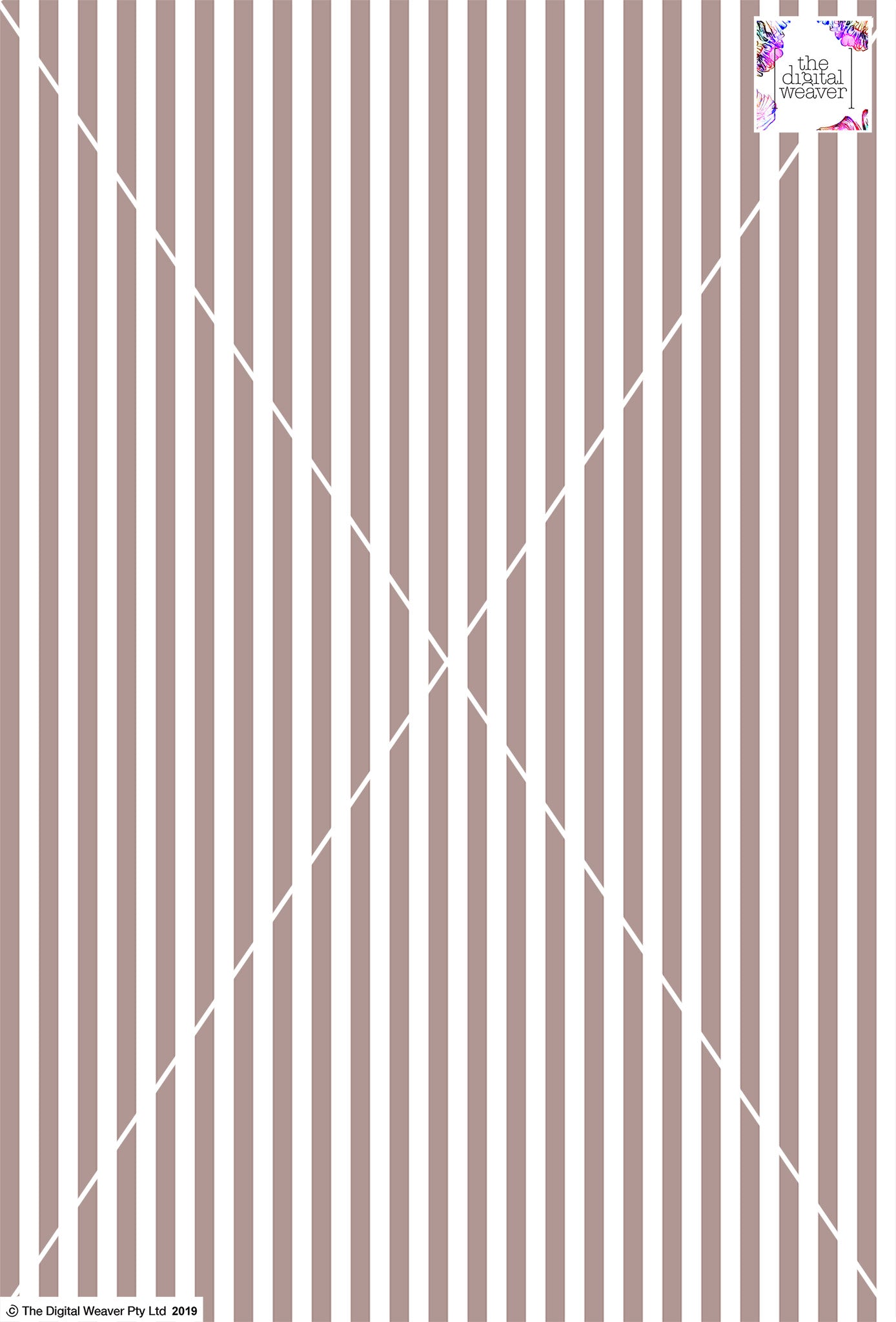 Stripe Vertical - 10mm - Latte & White