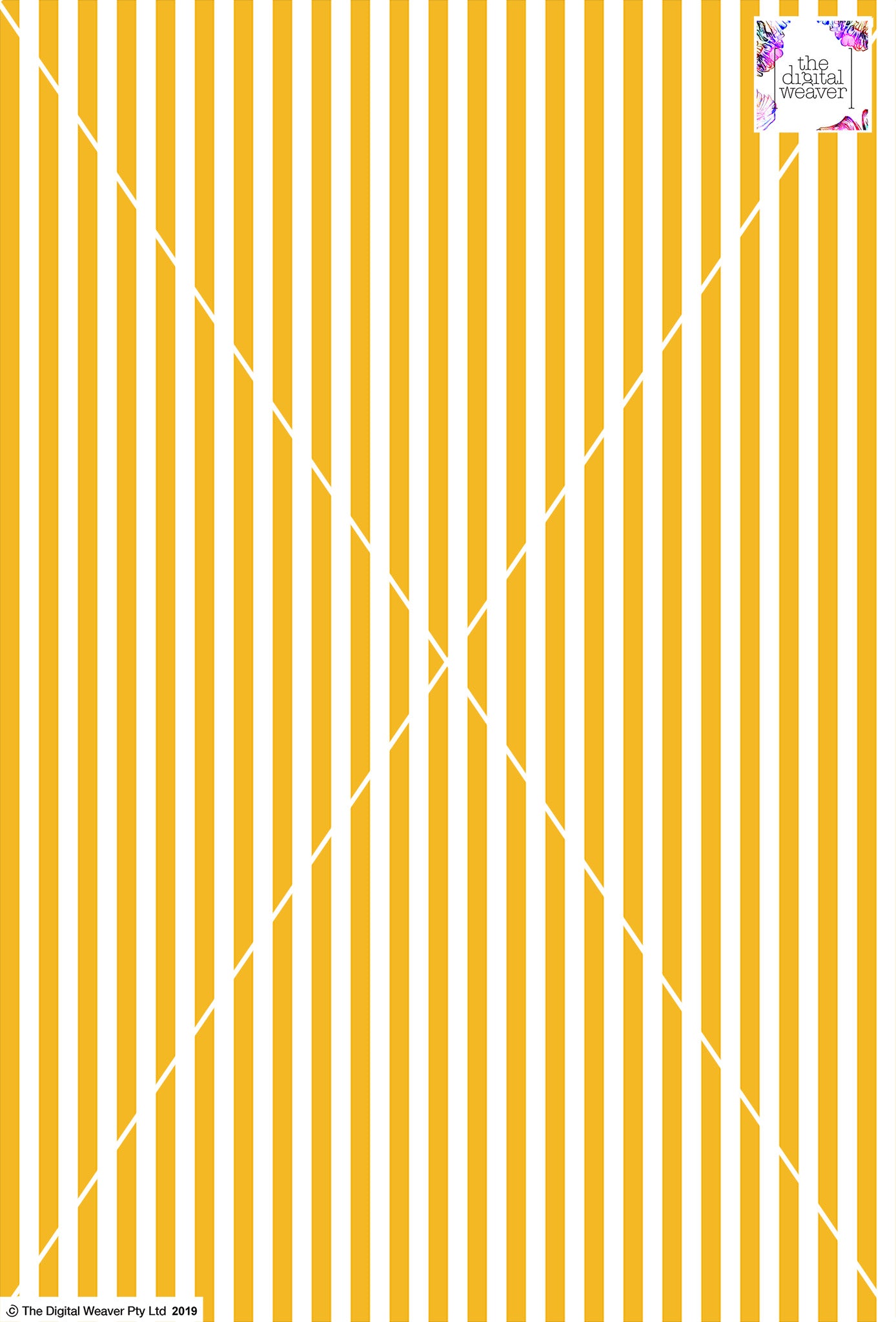 Stripe Vertical - 10mm - Sun Yellow & White
