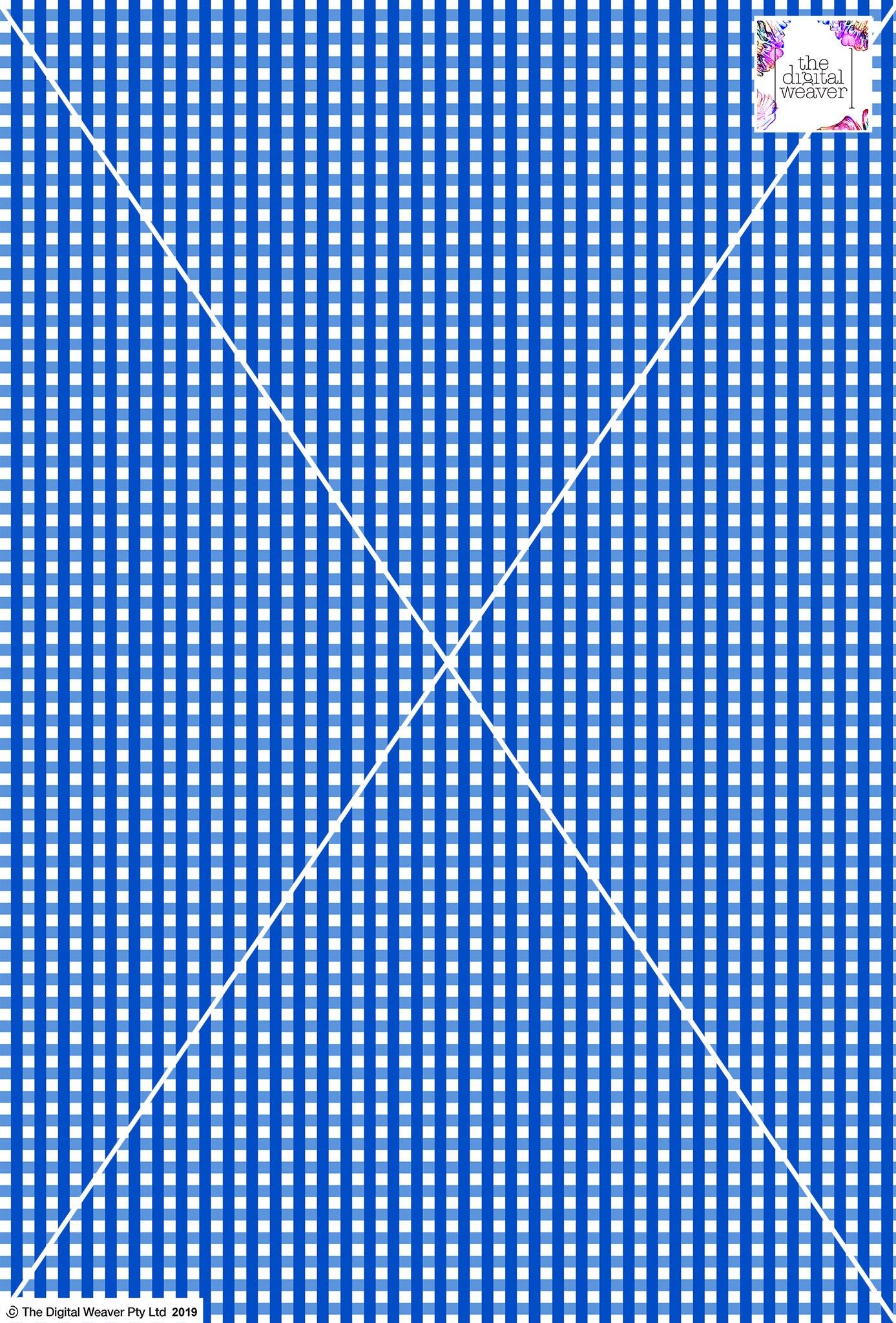 Gingham Check - 5mm - Cobalt & White