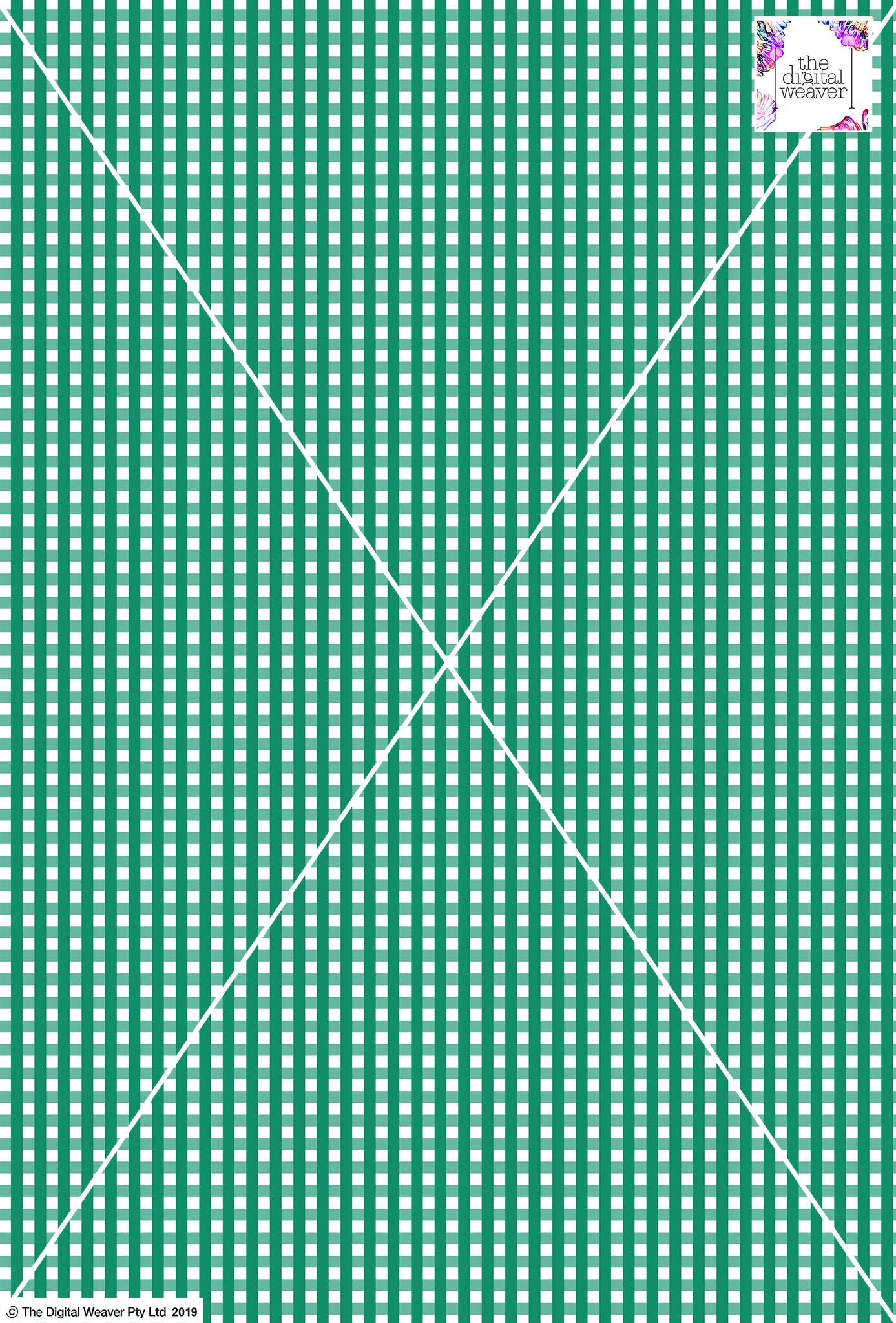 Gingham Check - 5mm - Fern & White