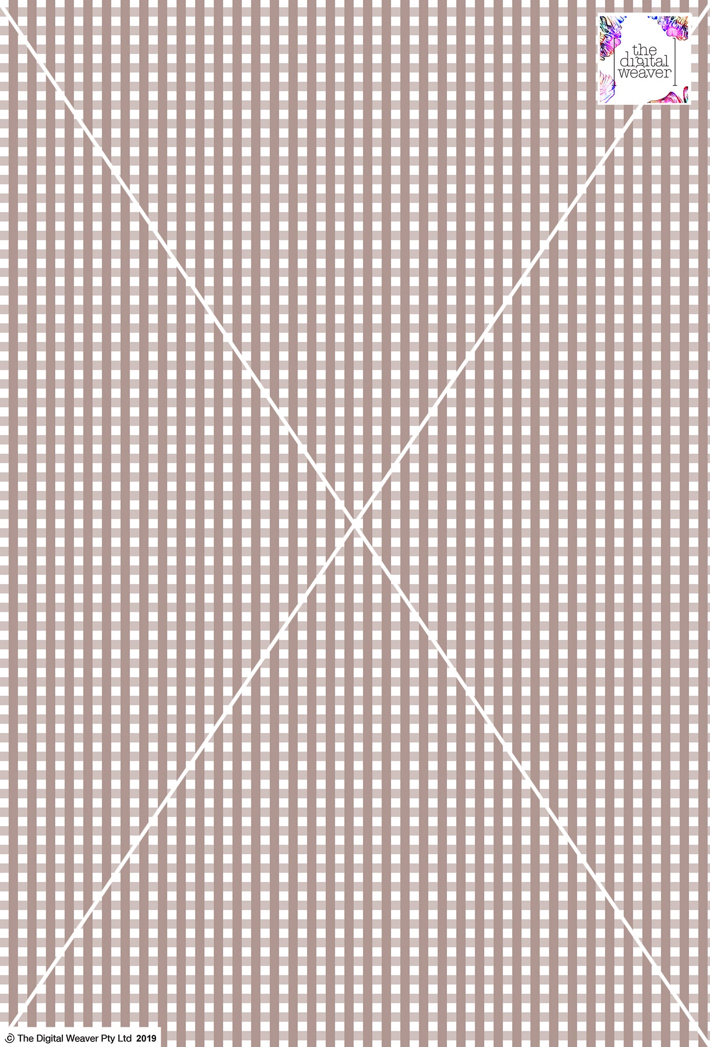 Gingham Check - 5mm - Latte & White