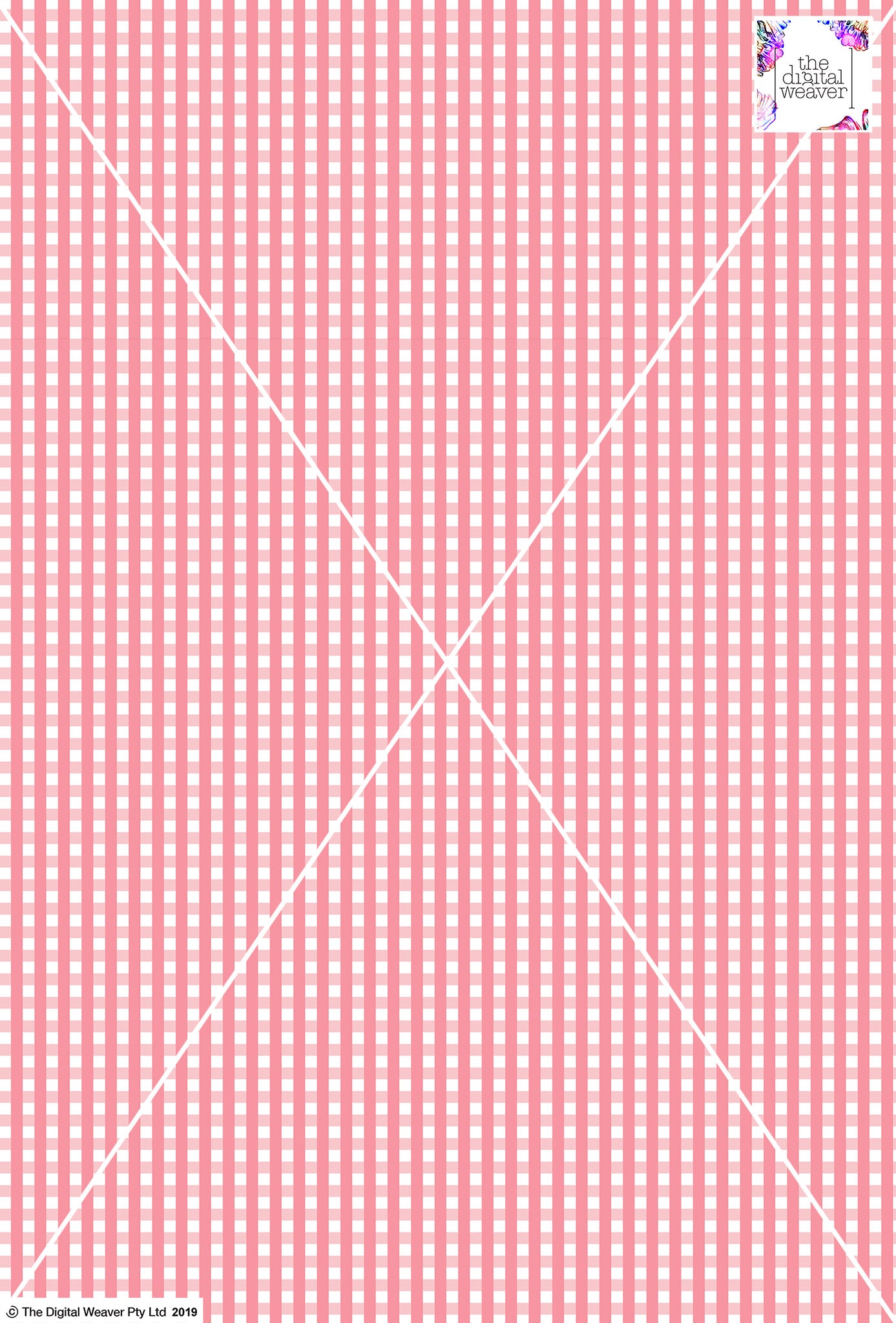 Gingham Check - 5mm - Rose & White