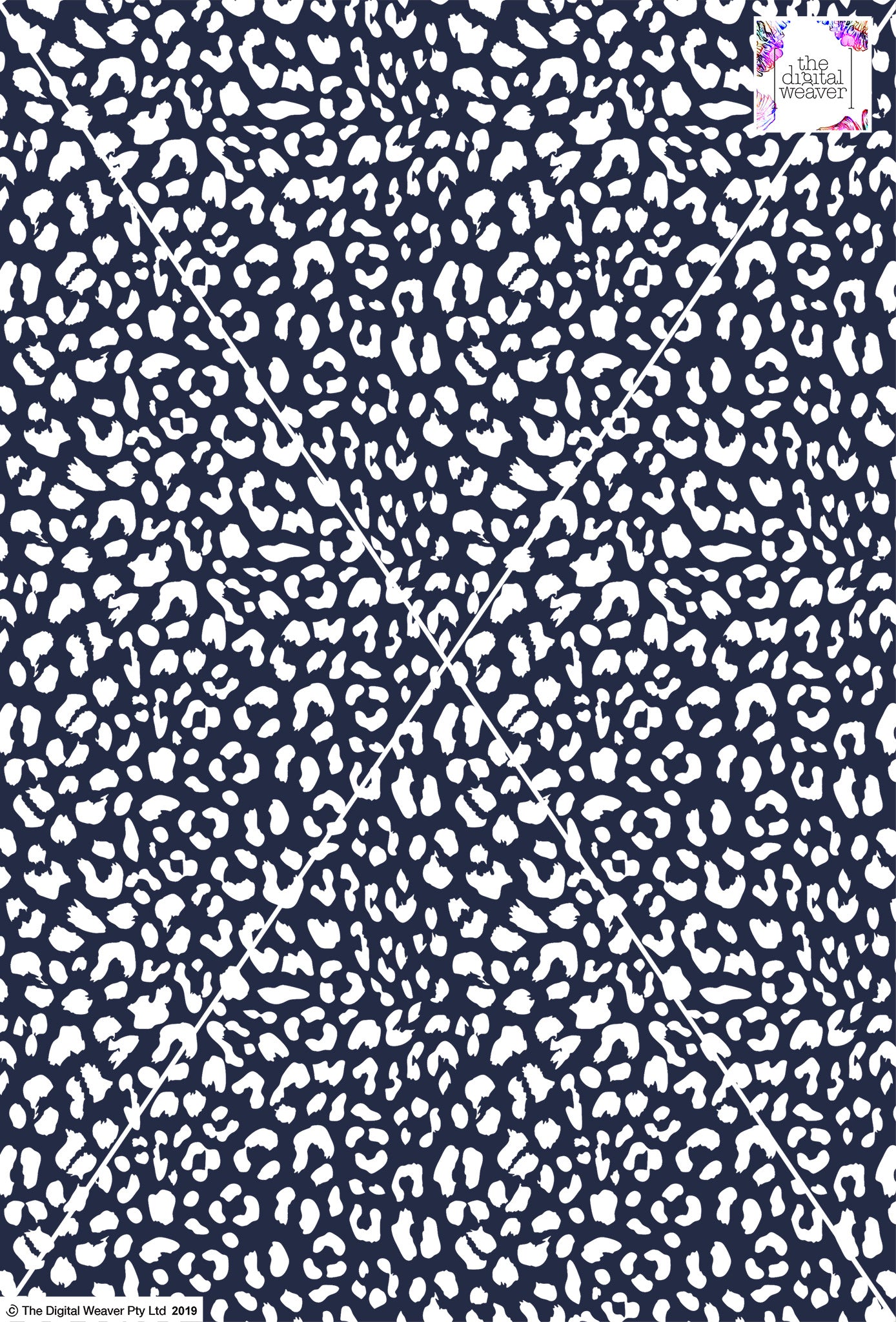 Cheetah Design - 20mm - White & Navy
