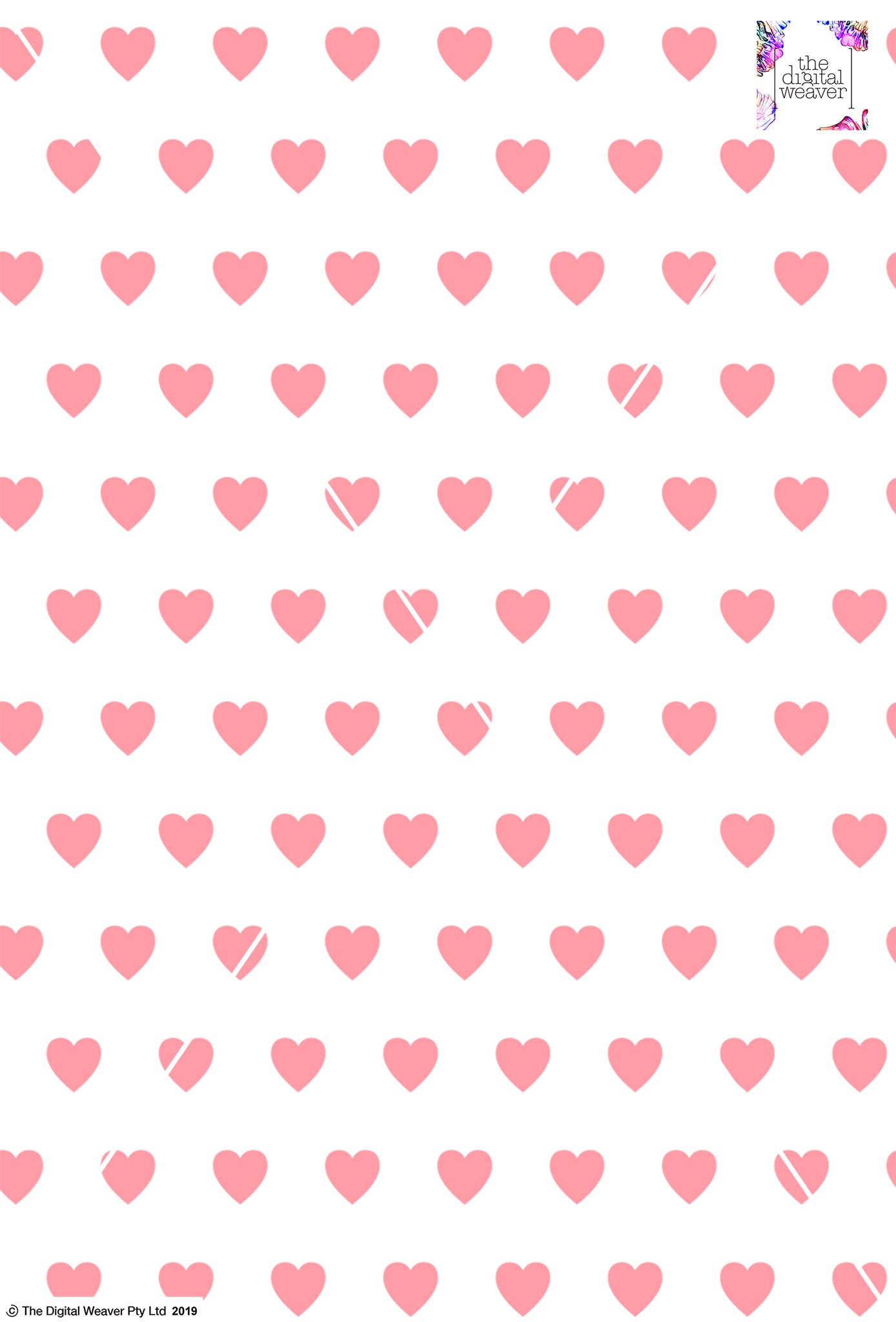 Heart Design 3cm - White & Rose