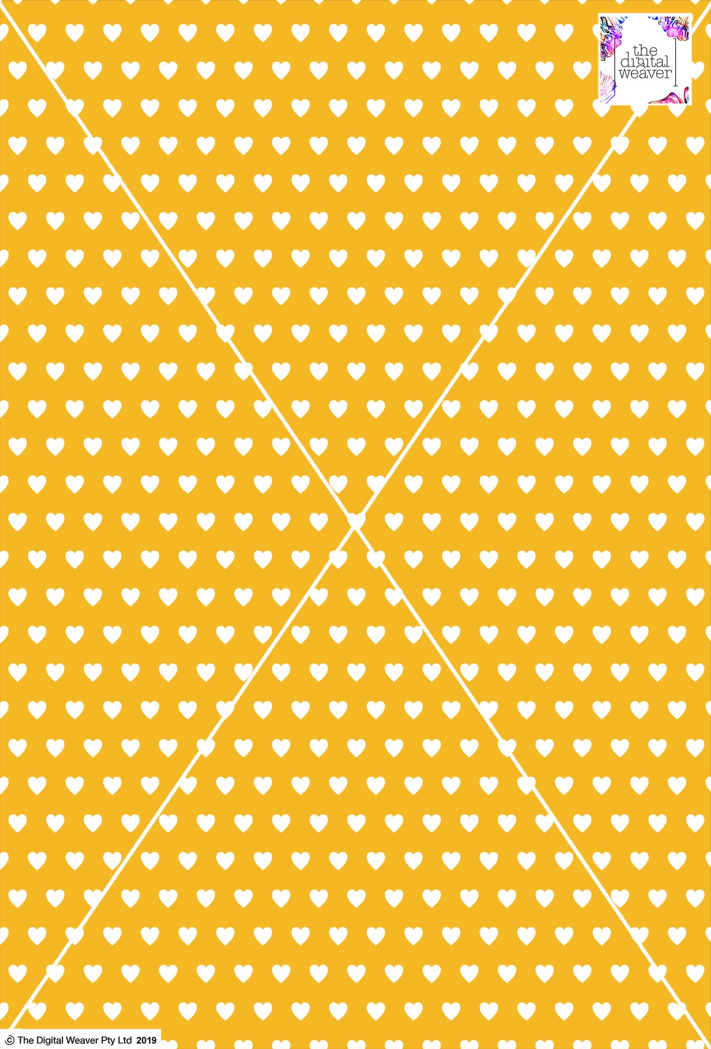 Heart Design - 1cm - Sun& White