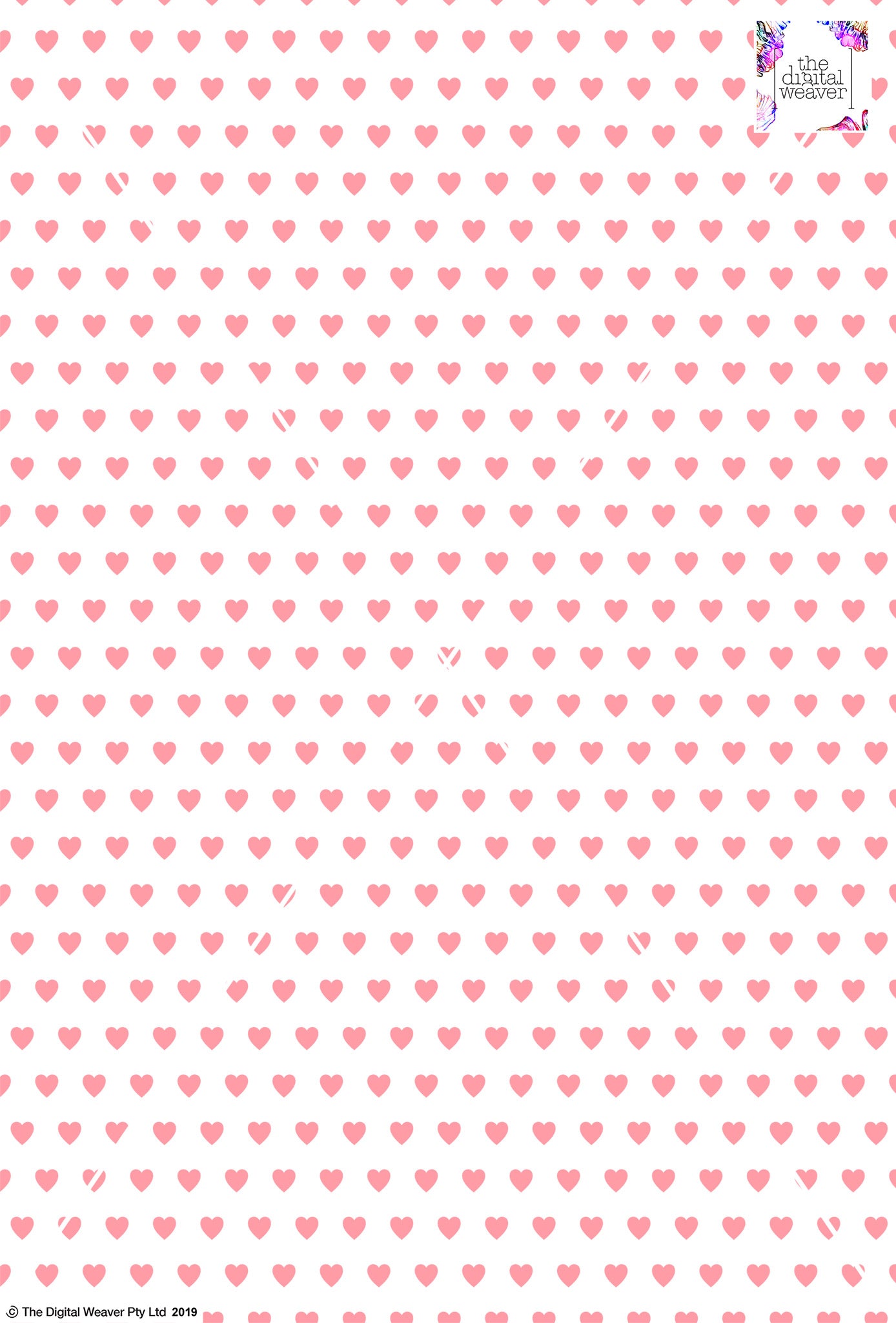 Heart Design 1cm - White & Rose