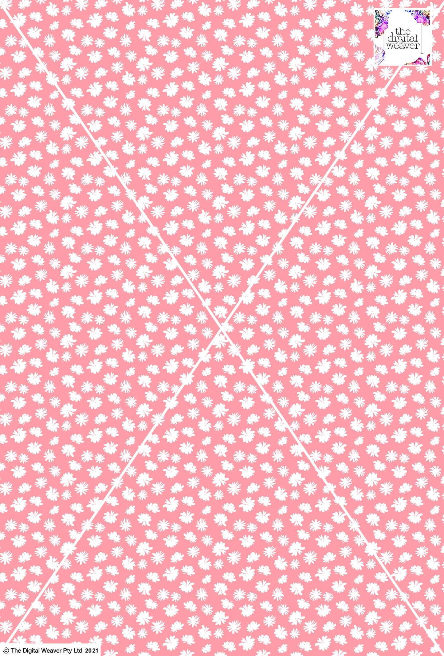 Ditsy Floral - 10mm - Pink & White