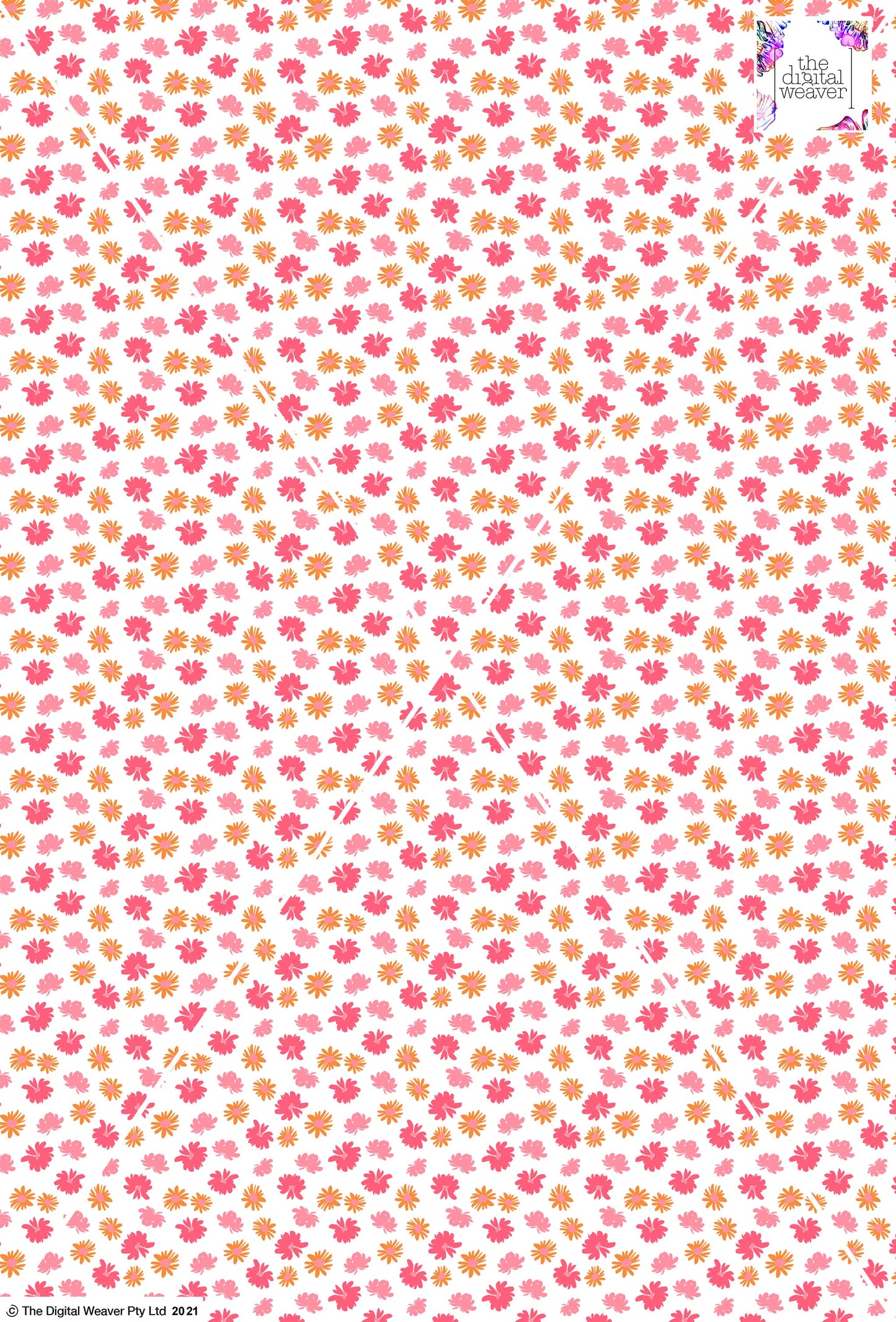 Ditsy Floral - 10mm - White & Pinks