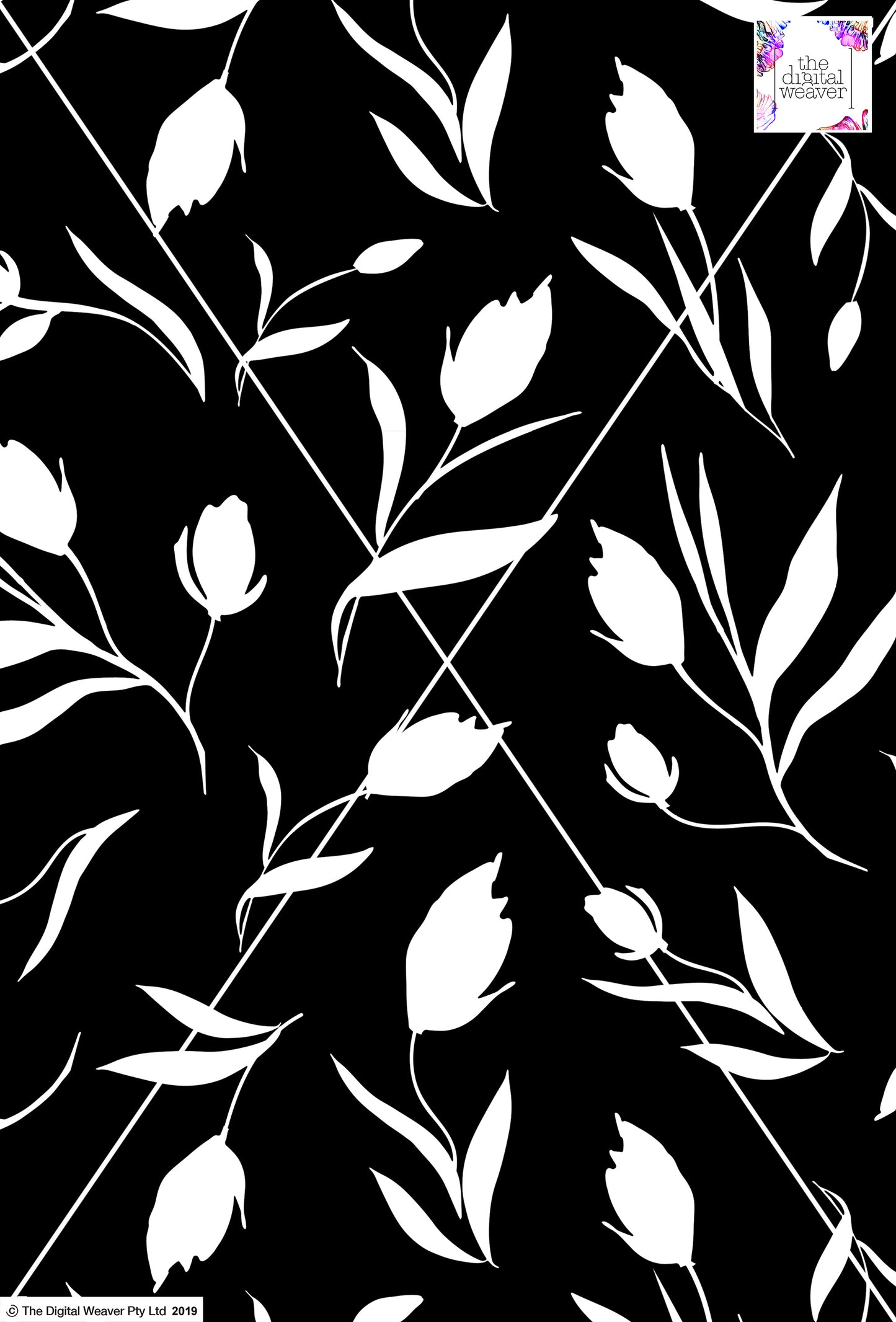Floral Tulip - 100mm - Black