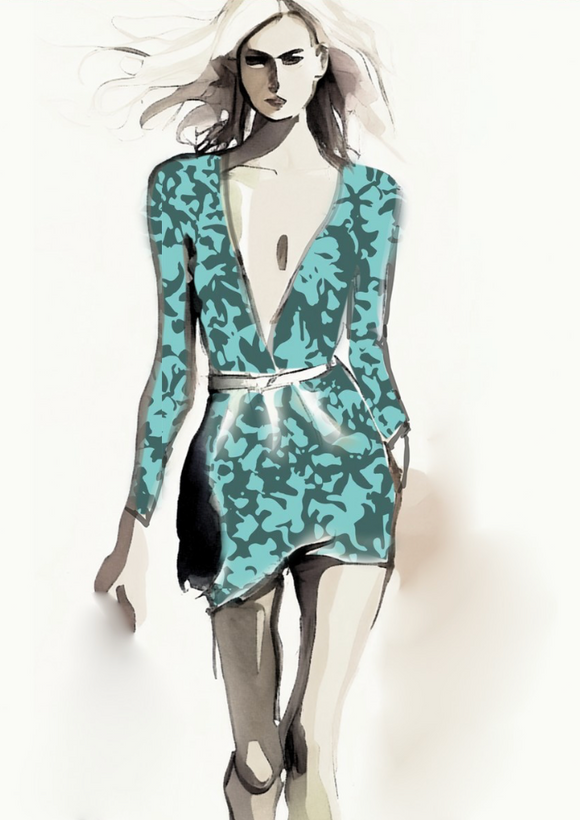 TDW3593_LA149 Abstract Monotone Floral Exclusive Print Design