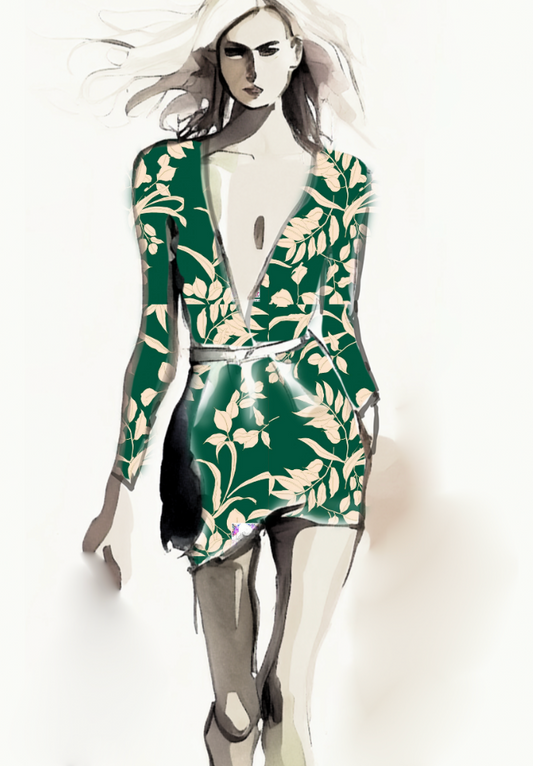 TDW3798_MA328KMLEF3 Seychelles Leaf Print Exclusive Print Design