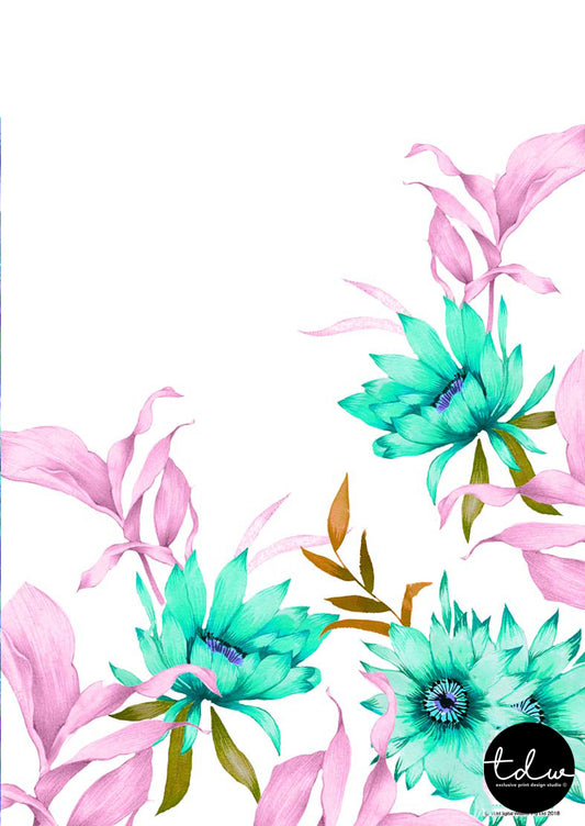 TDW1979B_TF32B T Wild Flower Placement & Border Exclusive Print Design