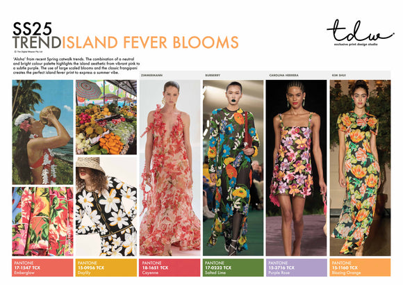 SS25 Island Fever Blooms A3 Trend Board Digital File