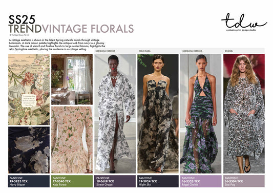 SS25 Vintage Florals A3 Trend Board Digital File