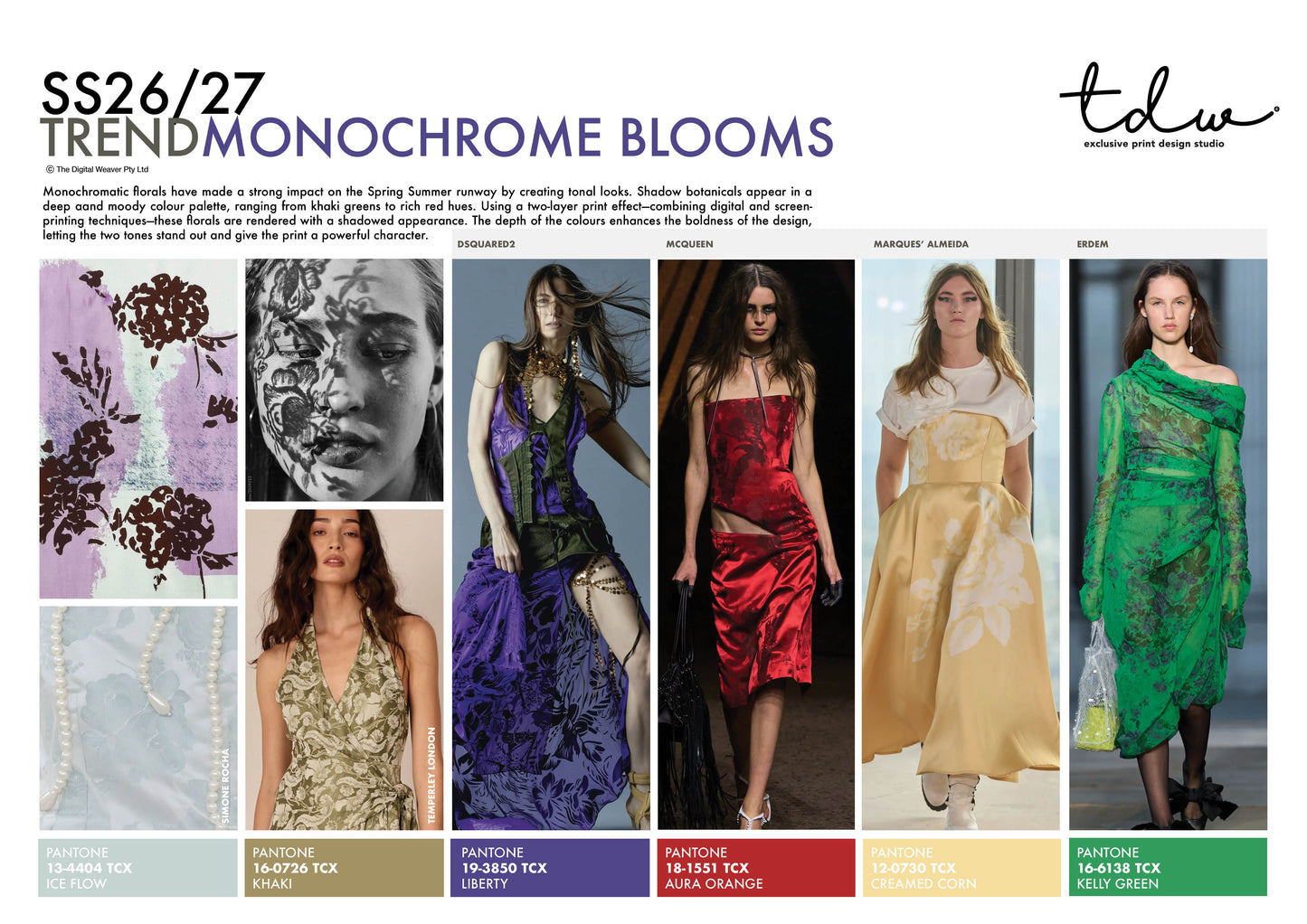 SS26/27 MONOCHROME BLOOMS A3 Trend Board Digital File