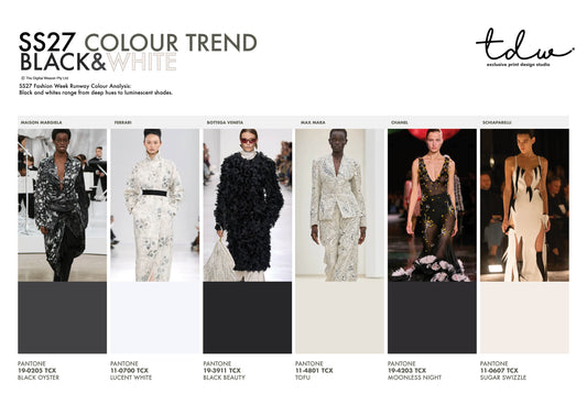 SS27 COLOUR TREND Black and White A3 Trend Board Digital File