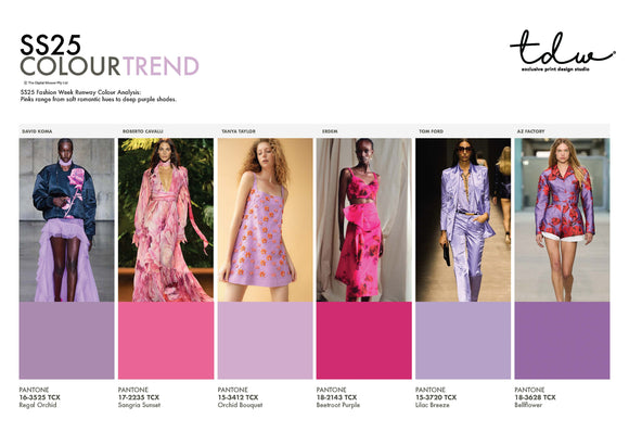 SS25 COLOUR TREND Pink Purple A3 Trend Board Digital File