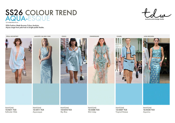 SS26 COLOUR TREND Aqua-esque A3 Trend Board Digital File