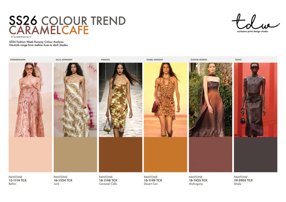 SS26 COLOUR TREND Caramel Cafe A3 Trend Board Digital File
