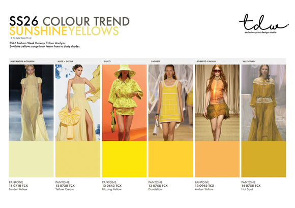 SS26 COLOUR TREND Sunshine Yellows A3 Trend Board Digital File