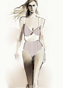 Stripe Vertical - 10mm - Latte & White