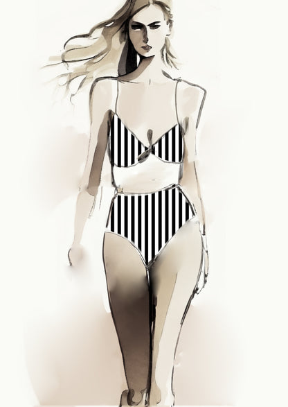 Stripe Vertical - 20mm - Black & White