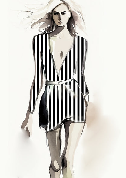 Stripe Vertical - 30mm - Black & White