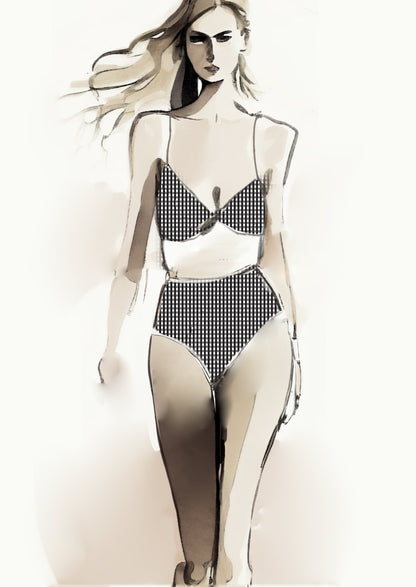 Gingham Check  - 5mm - Black & White