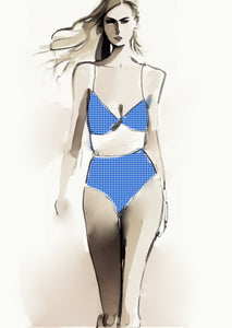Gingham Check  - 5mm - Cobalt & White