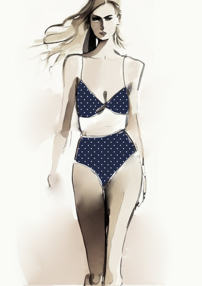 Spot Design - 8mm - Navy & White