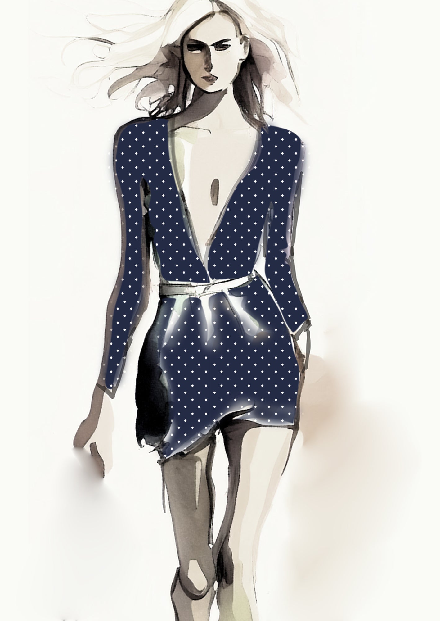 Spot Design - 8mm - Navy & White