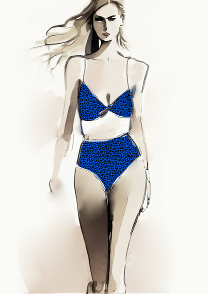 Cheetah Design - 10mm - Cobalt & Black