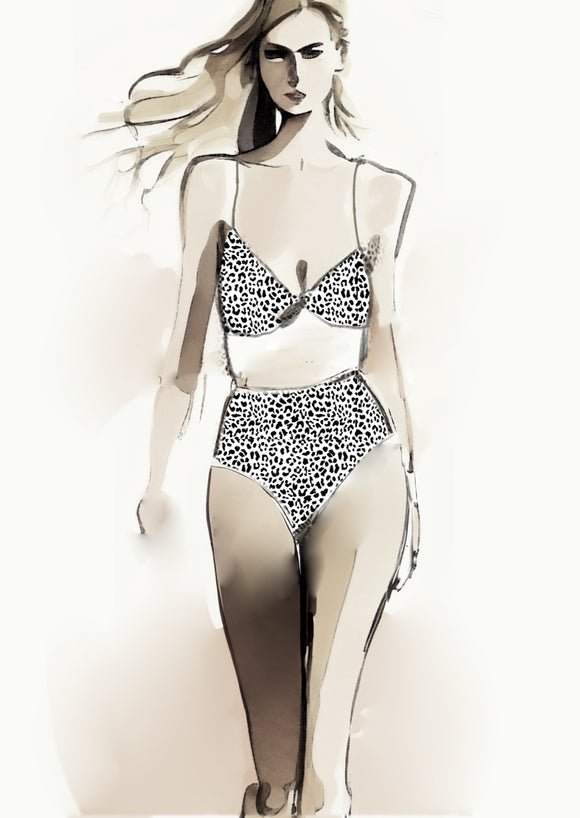 Cheetah Design - 10mm - White & Black