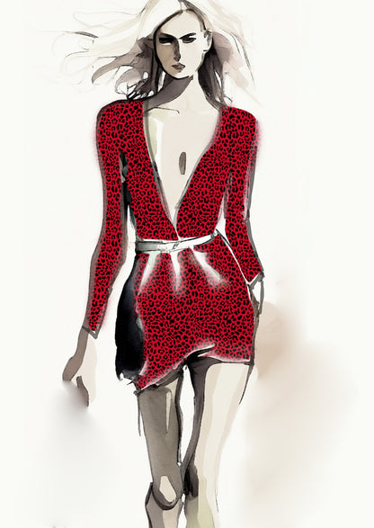 Cheetah Design - 10mm - Ruby & Black