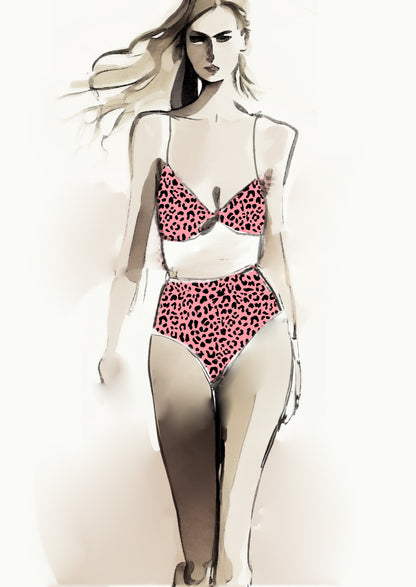 Cheetah Design - 20mm - Rose & Black