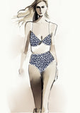 Cheetah Design - 20mm - White & Navy