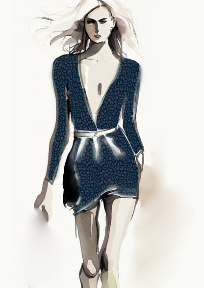 Cheetah Design - 20mm - NAVY & GREY