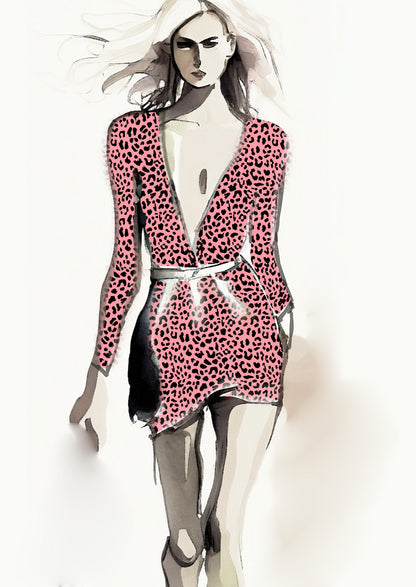 Cheetah Design - 20mm - Rose & Black