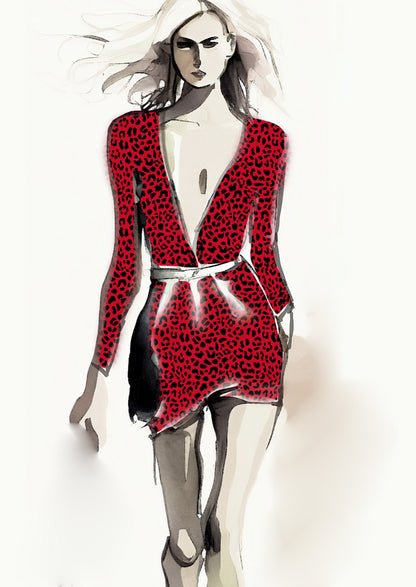 Cheetah Design - 20mm - Ruby & Black