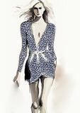 Cheetah Design - 20mm - White & Navy