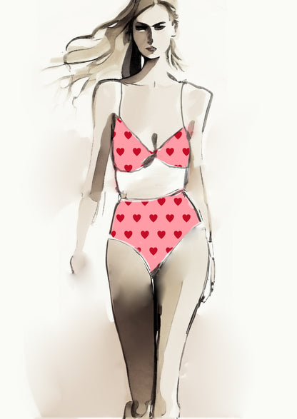 Heart Design - 3cm - Rose & Ruby