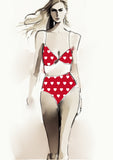 Heart Design - 3cm - Ruby & White