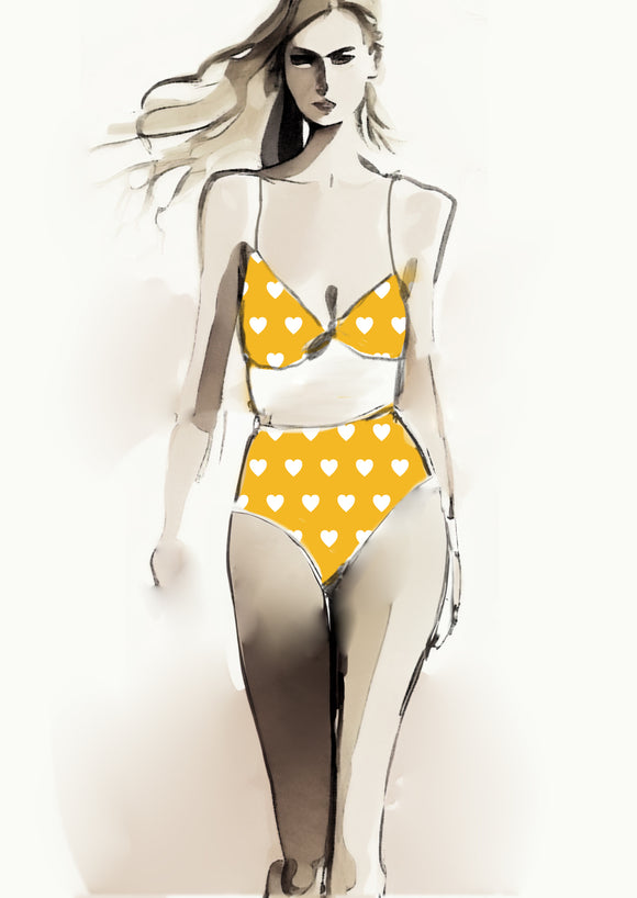 Heart Design - 3cm - Sun& White