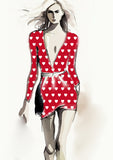 Heart Design - 3cm - Ruby & White