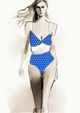 Heart Design - 1cm - Cobalt & White